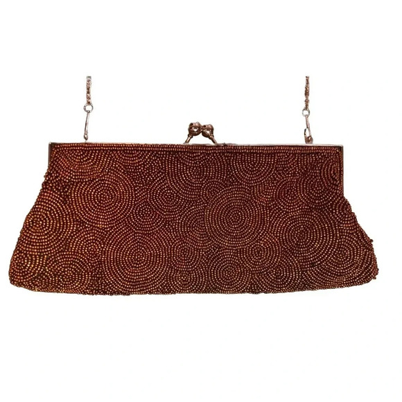 Vintage Rust Clutch with Chain Strap - Picture 3 of 4